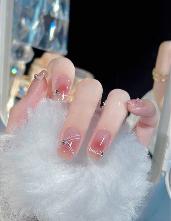 Soft pink jelly nail designs — design 55