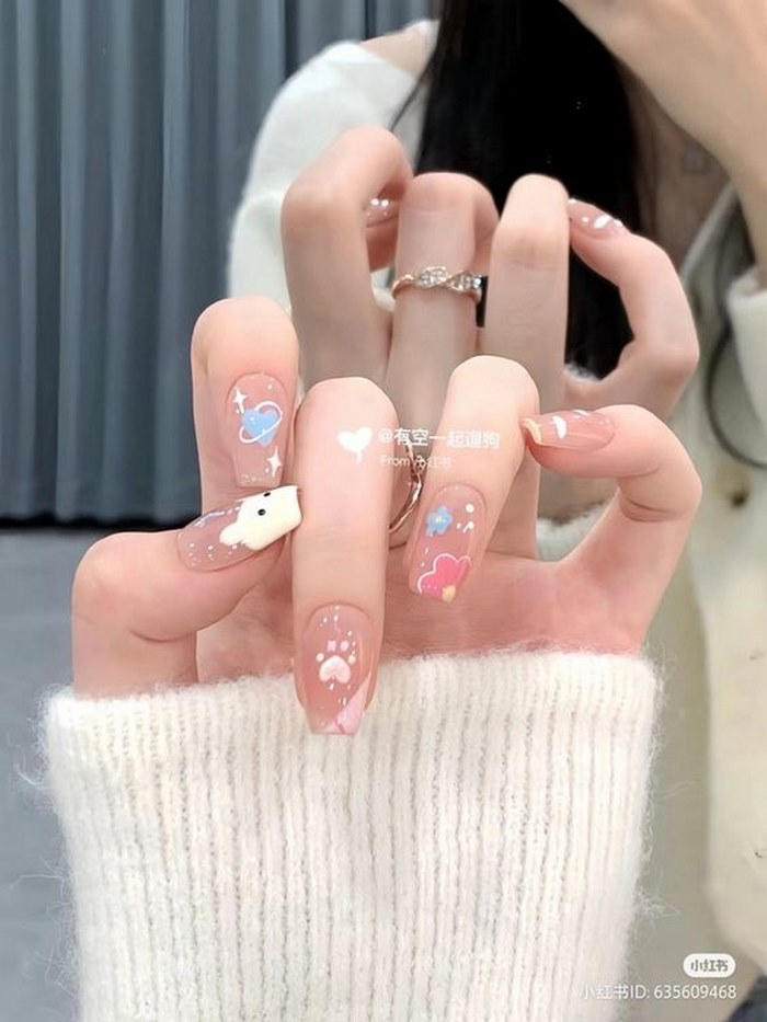 Soft pink jelly nail designs — design 89