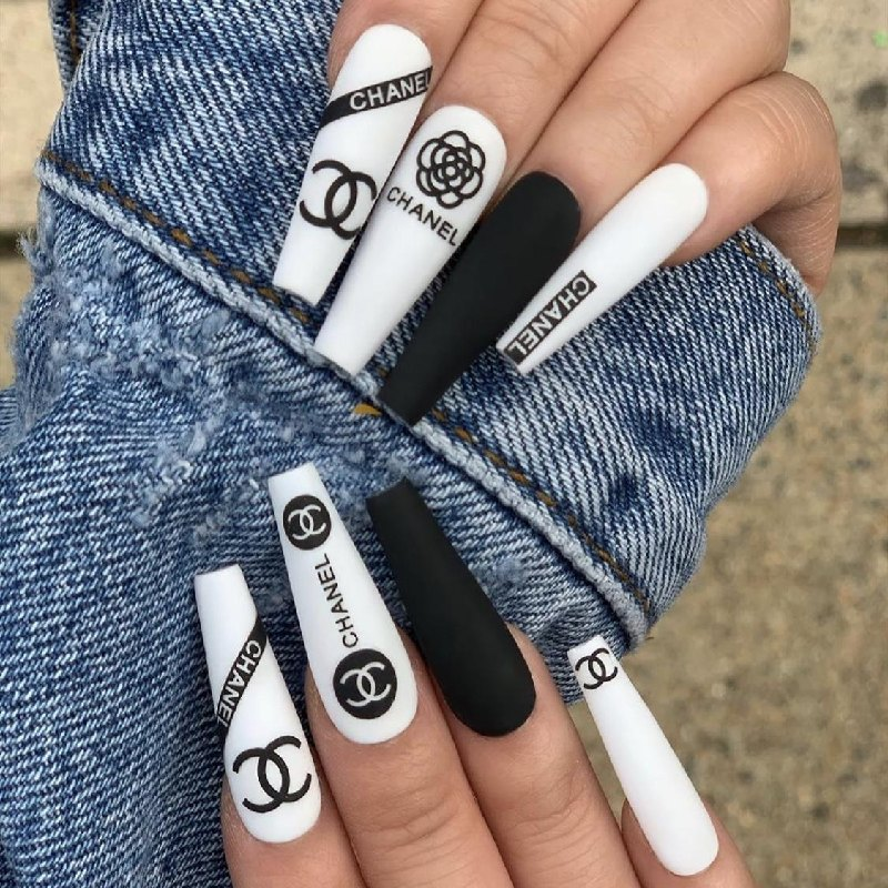 Elegant chanel-inspired nail designs with elegant styling — design 4