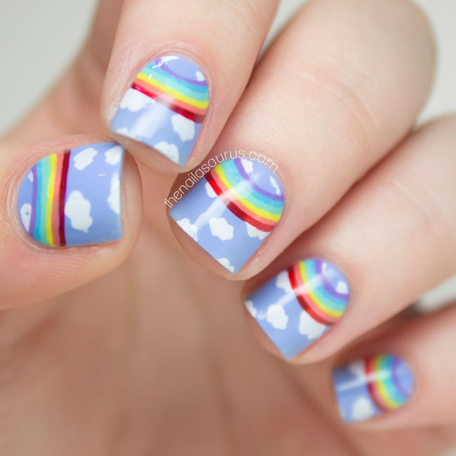 Rainbow nail design