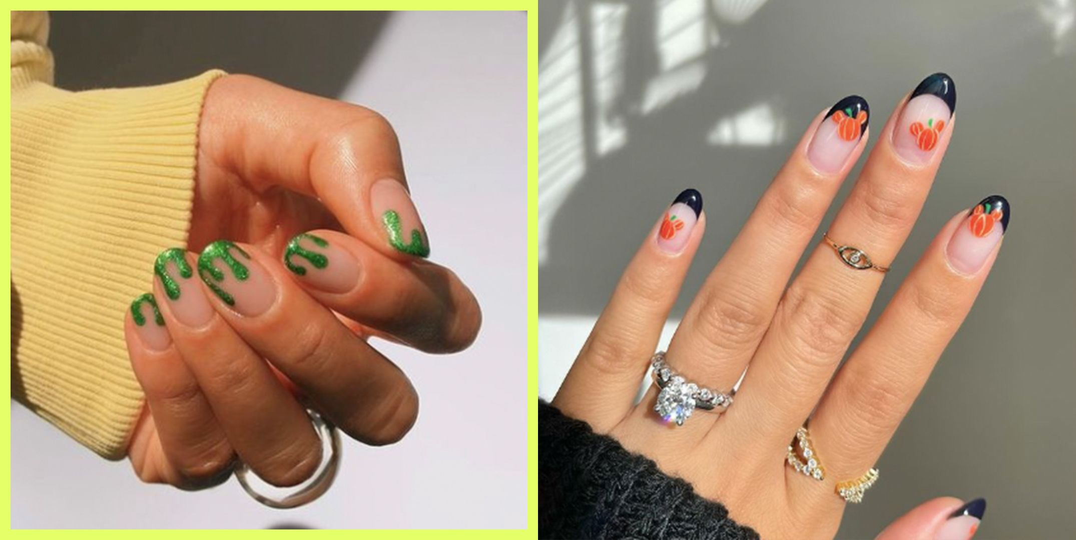 Refresh your holiday look with creative Halloween nail designs, from ghost images to witch symbols