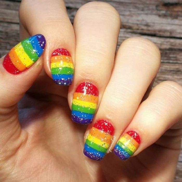 Colorful rainbow nail designs — design 20