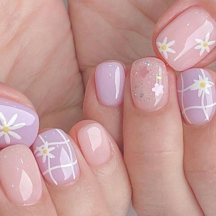 Hoa nail xinh cho nàng thêm lung linh và tỏa sáng