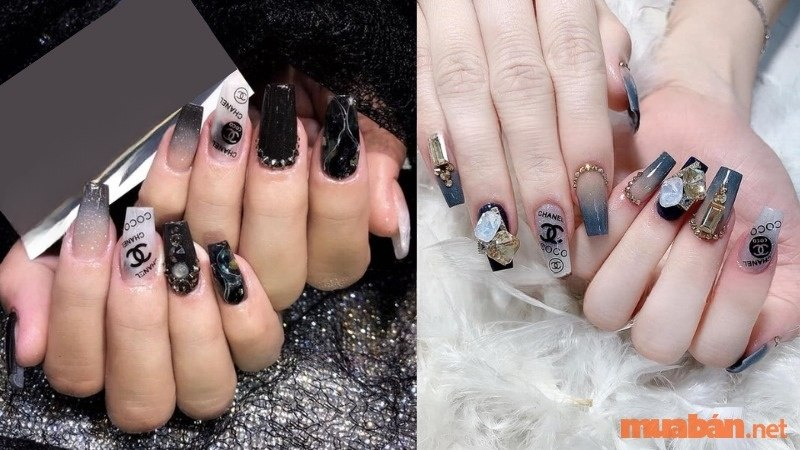 Elegant chanel-inspired nail designs — design 28