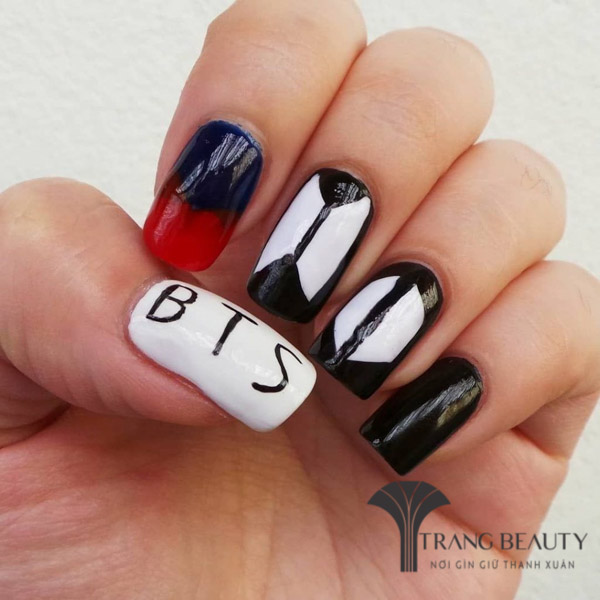 Bts-inspired nail designs for army — design 29