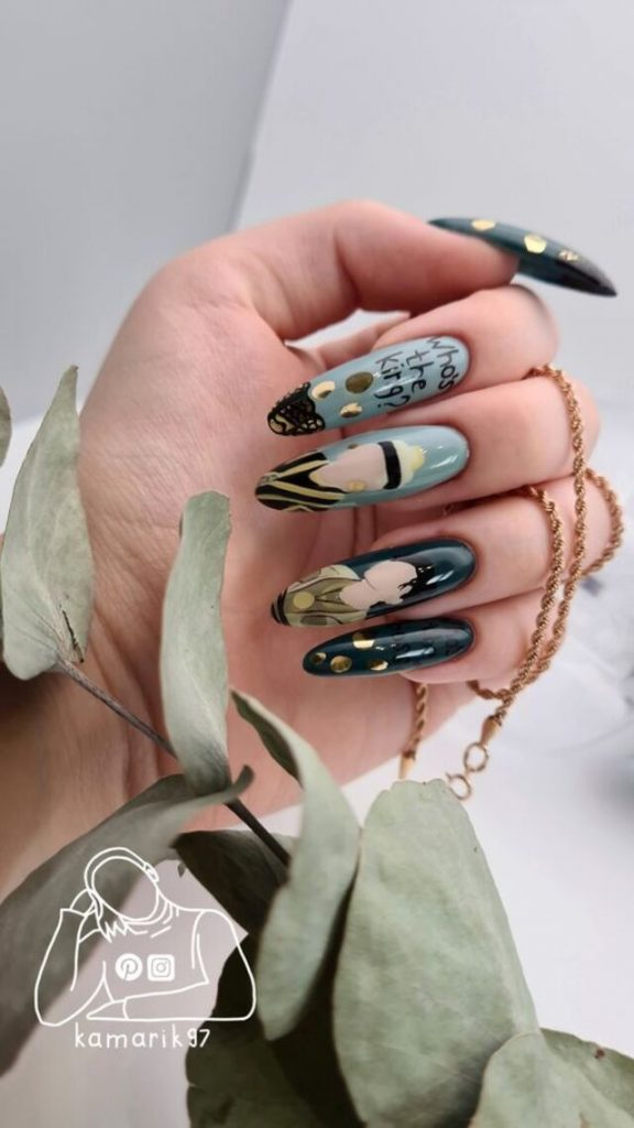 Bts-inspired nail designs for army — design 35