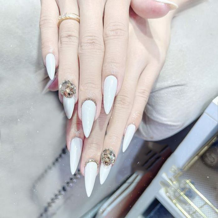 Beautiful white nail design