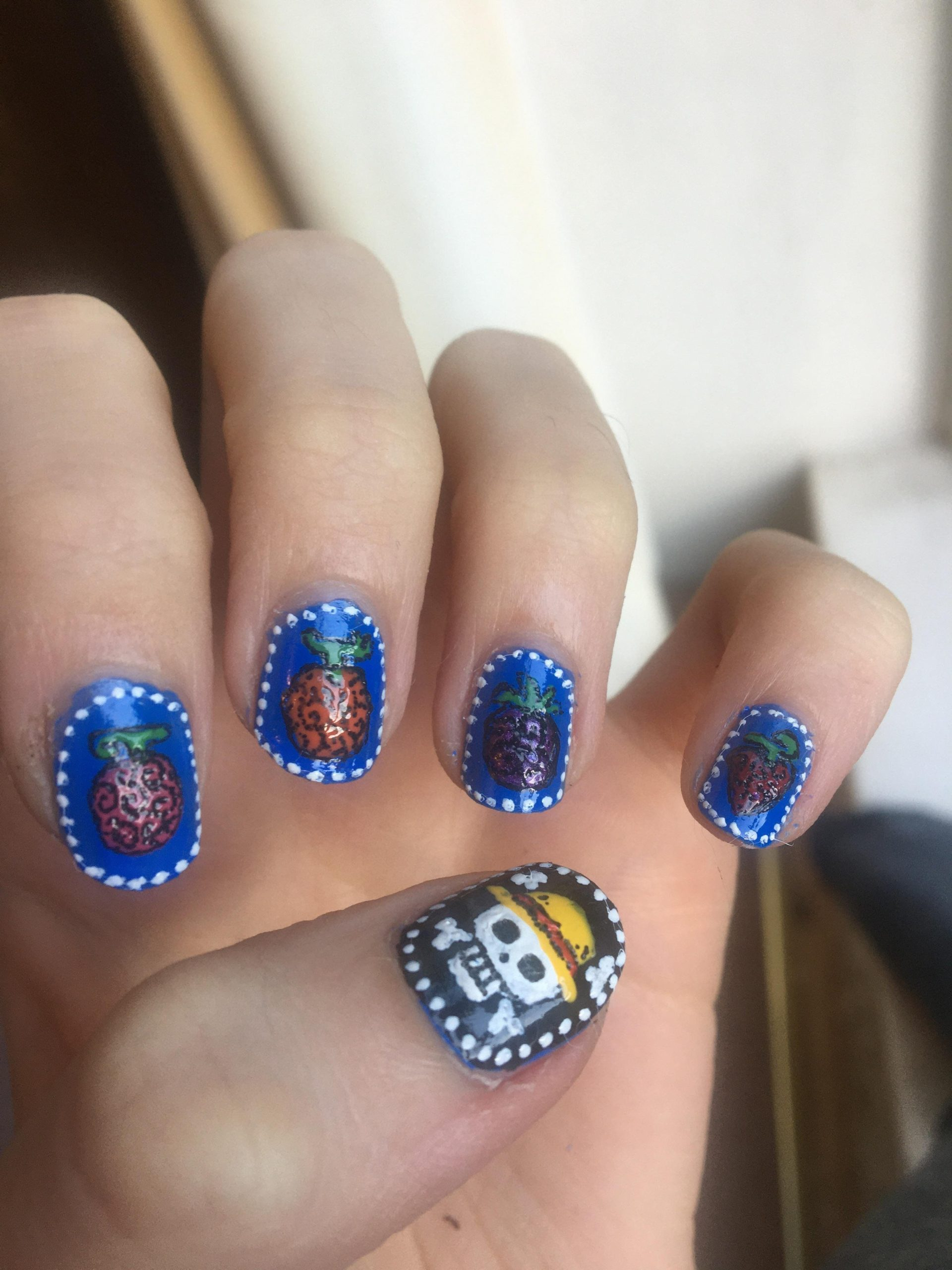 One piece anime nail designs with bold styling — design 9