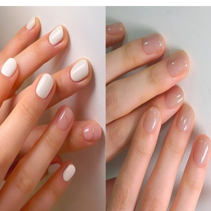 Short nail design painted in a simple color
