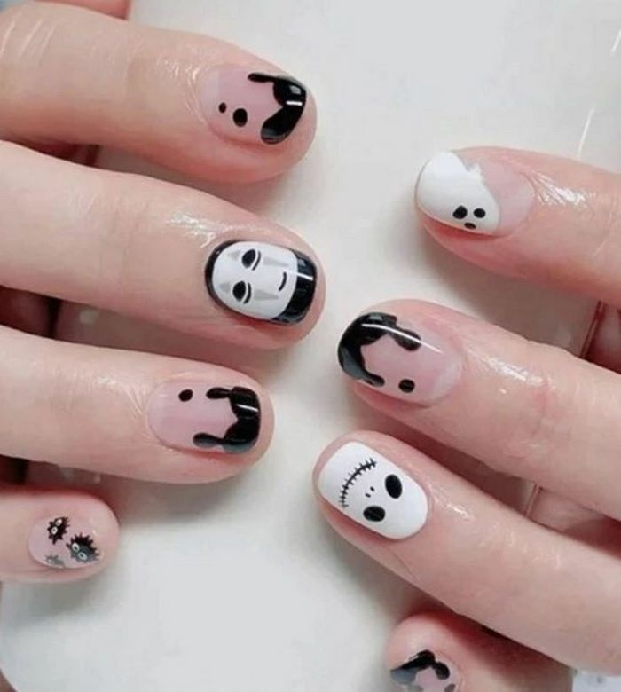 Cartoon nail without polish and soot