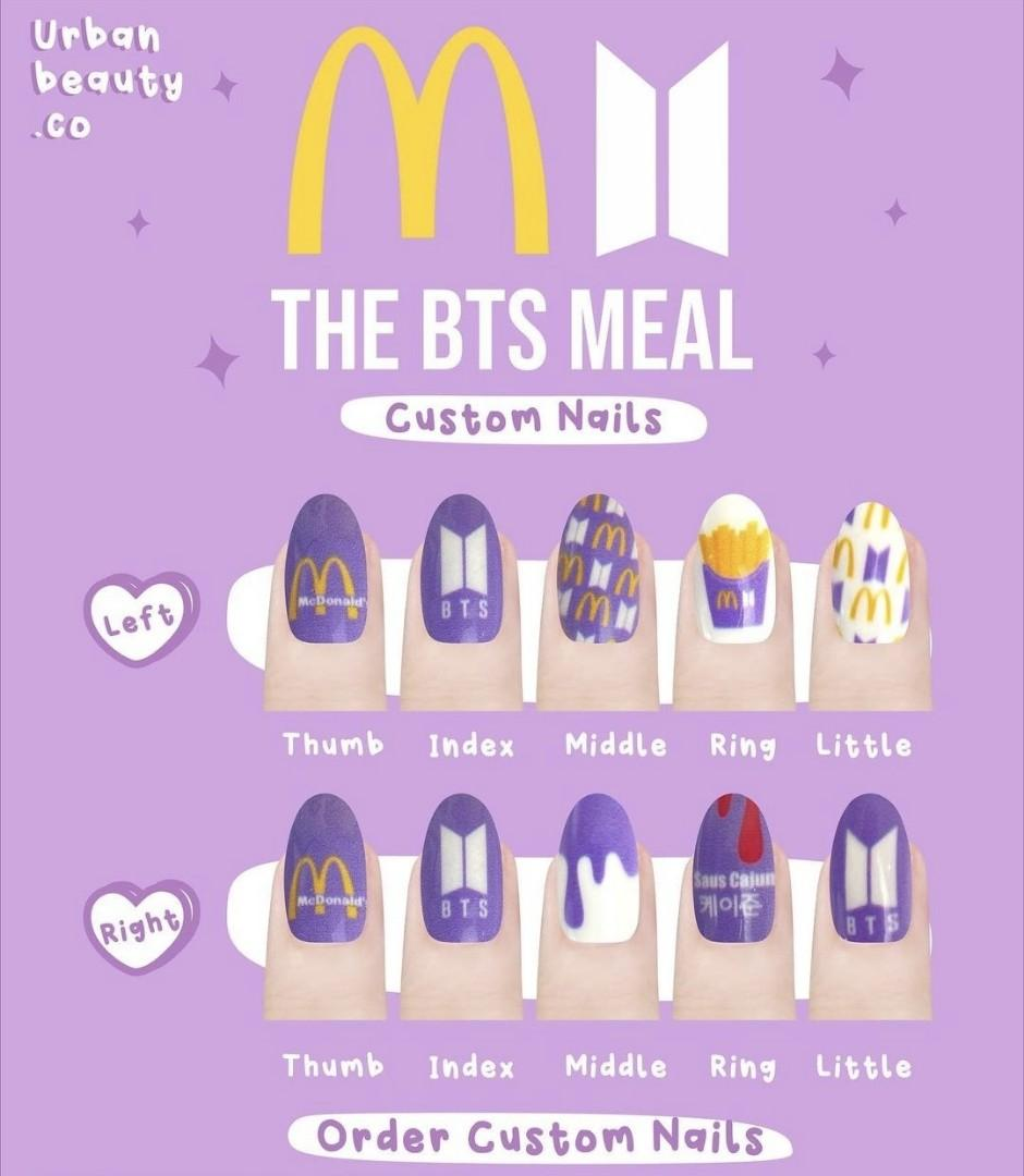 Bts-inspired nail designs for army — design 33