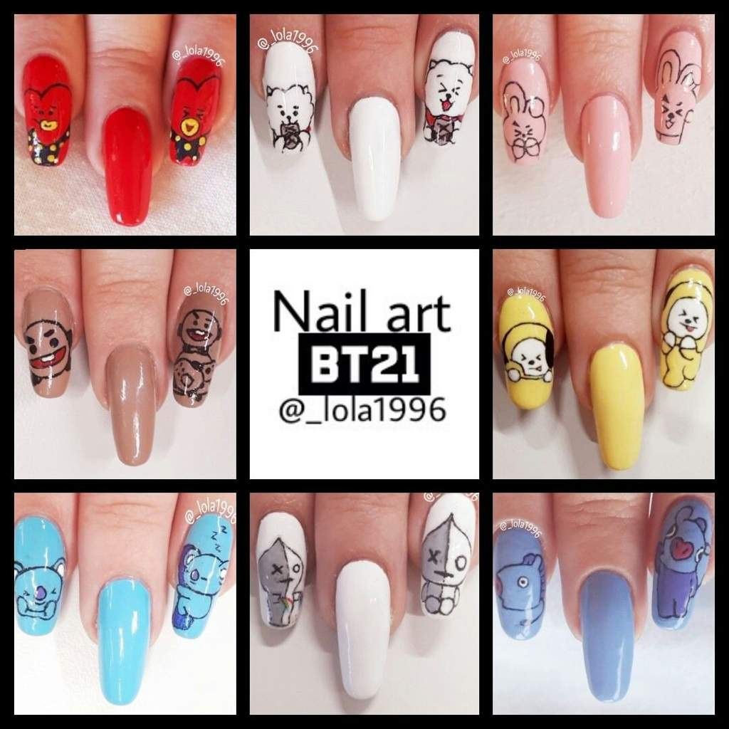 Bts-inspired nail designs for army with bold styling — design 12