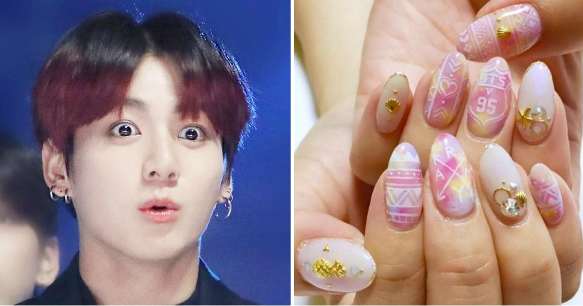 Bts-inspired nail designs for army — design 27
