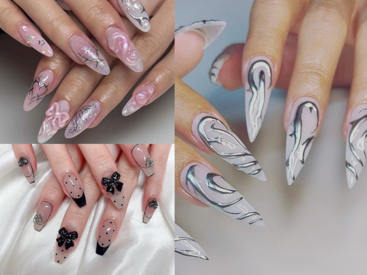 Một cách đơn giản nhưng vẫn đầy ấn tượng với nail 2 màu