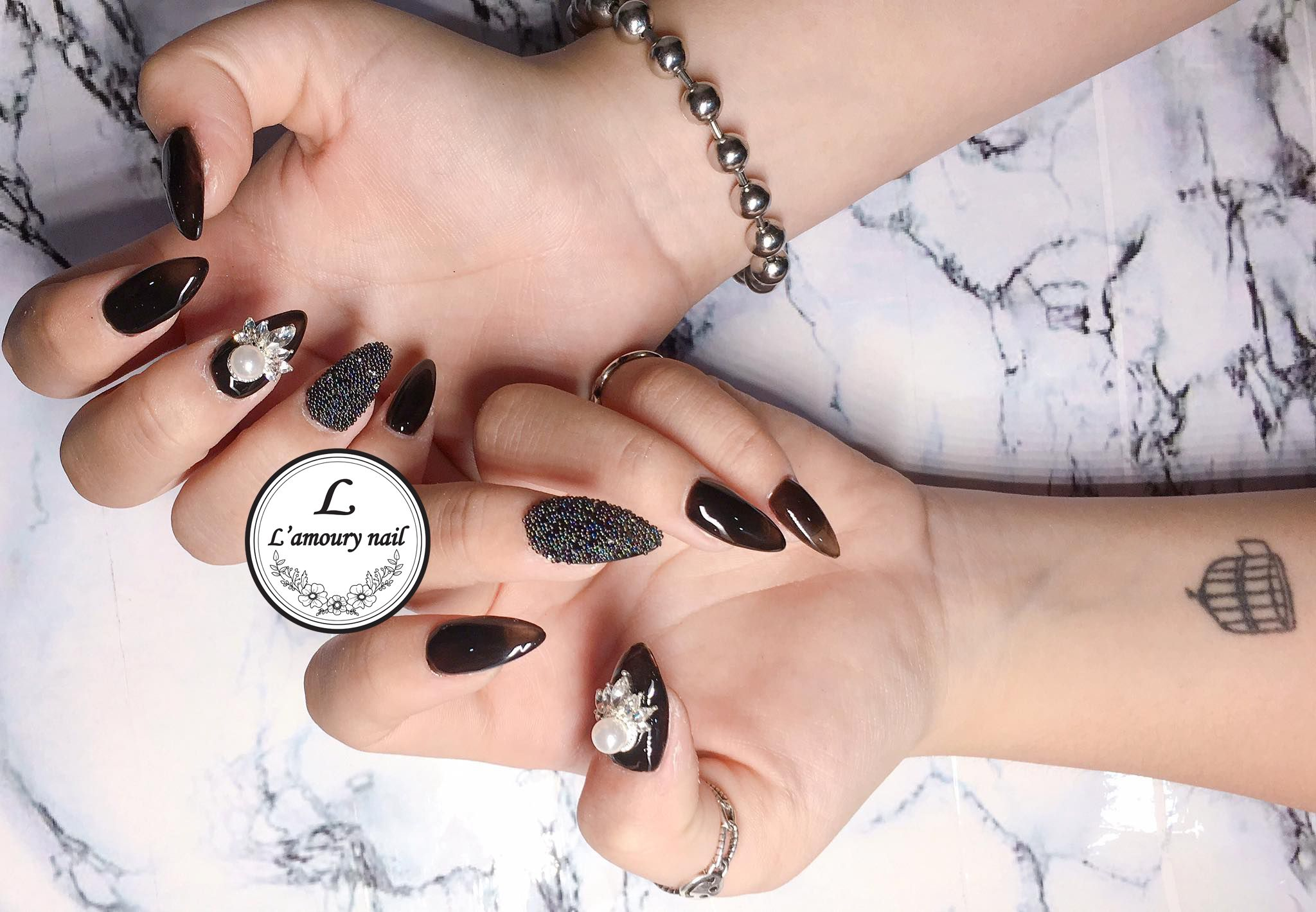 Sparkling rhinestone nail designs — design 14