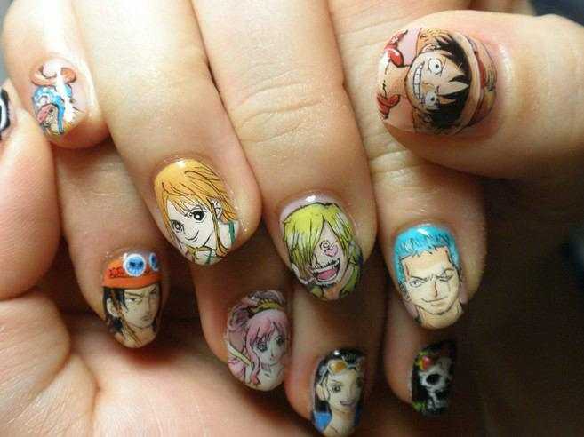 One piece anime nail designs — design 51