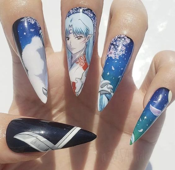 Khám phá sự kết hợp tuyệt vời giữa nghệ thuật móng và đam mê anime trong mẫu nail anime