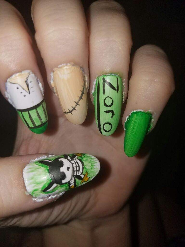 One piece anime nail designs with elegant styling — design 7