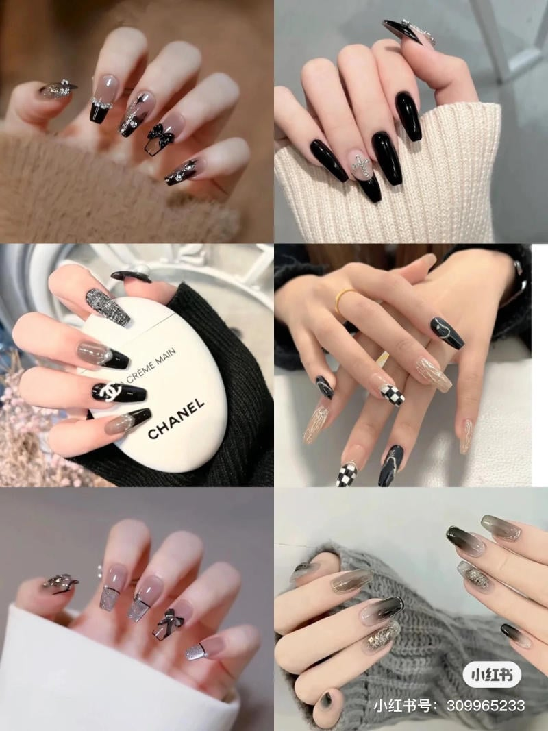 Elegant chanel-inspired nail designs — design 58