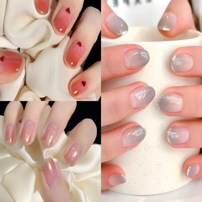 Short nail designs with jelly paint