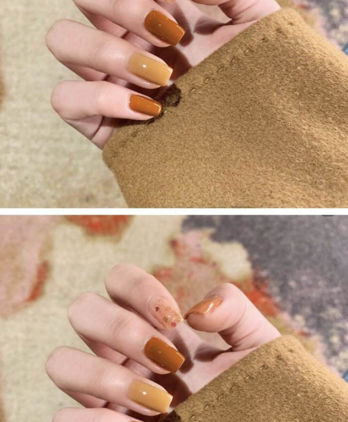 Màu sơn móng tay đẹp cam đất rất thích hợp để sáng tạo mẫu sáng da
