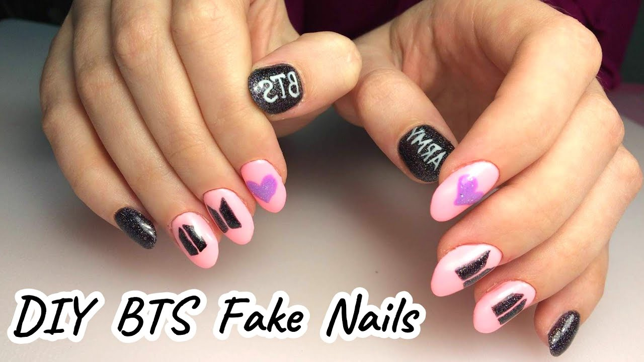Bts-inspired nail designs for army — design 23