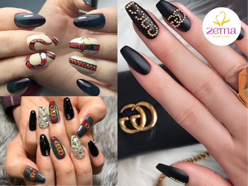 Luxury gucci-inspired nail designs — design 9