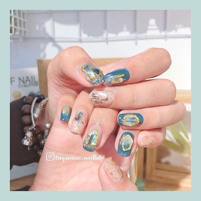 Teal nail designs — design 23