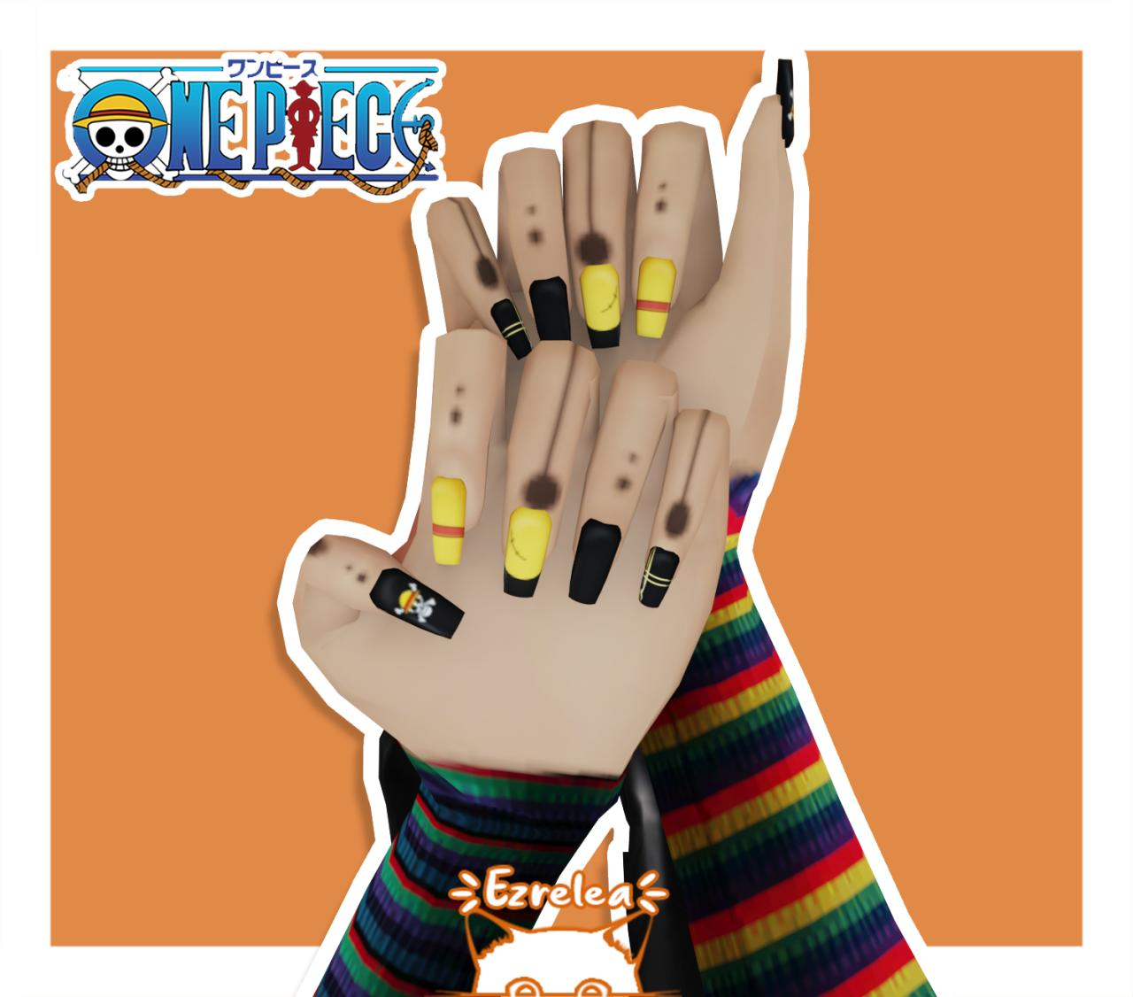 One piece anime nail designs — design 32