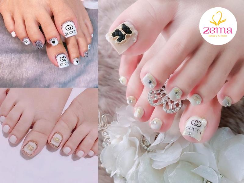 Luxury gucci-inspired nail designs with elegant styling, bold styling — design 3