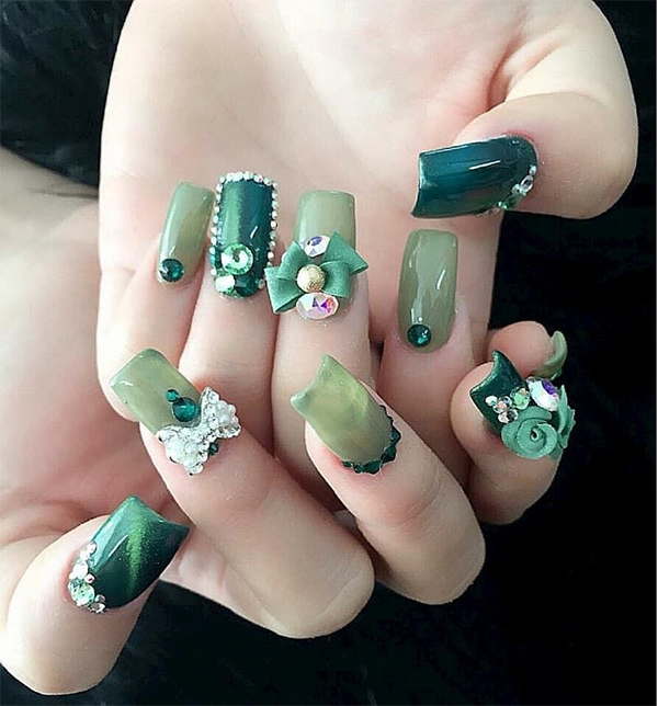 Teal nail designs — design 54