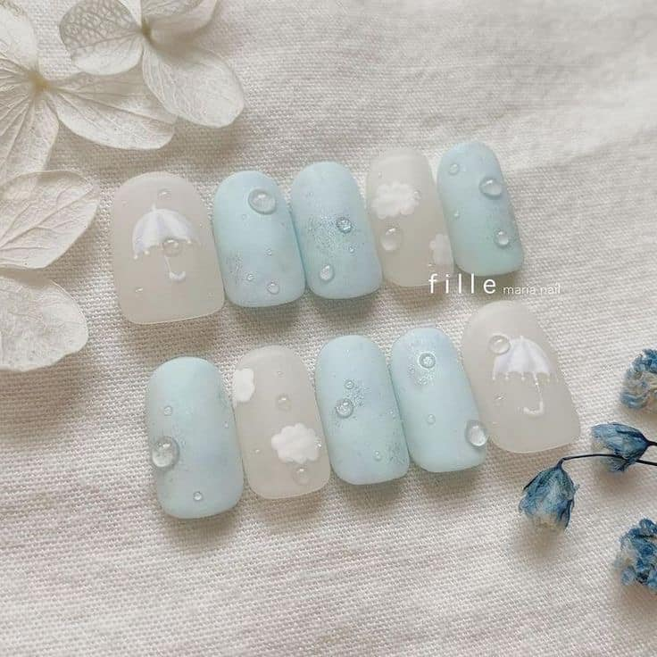 Rainy weather nail designs