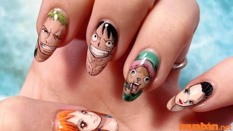One piece anime nail designs with bold styling — design 4