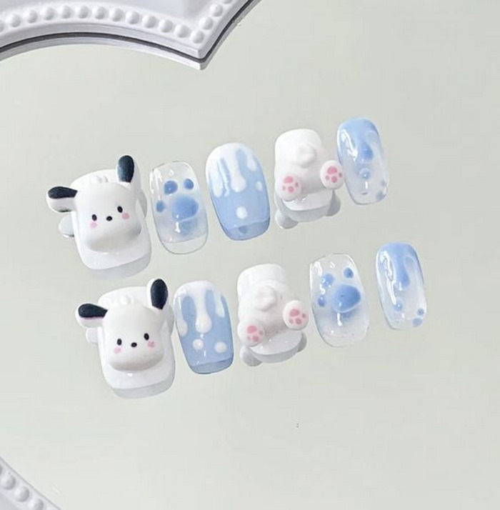 Cute dog nail design, making hands come alive