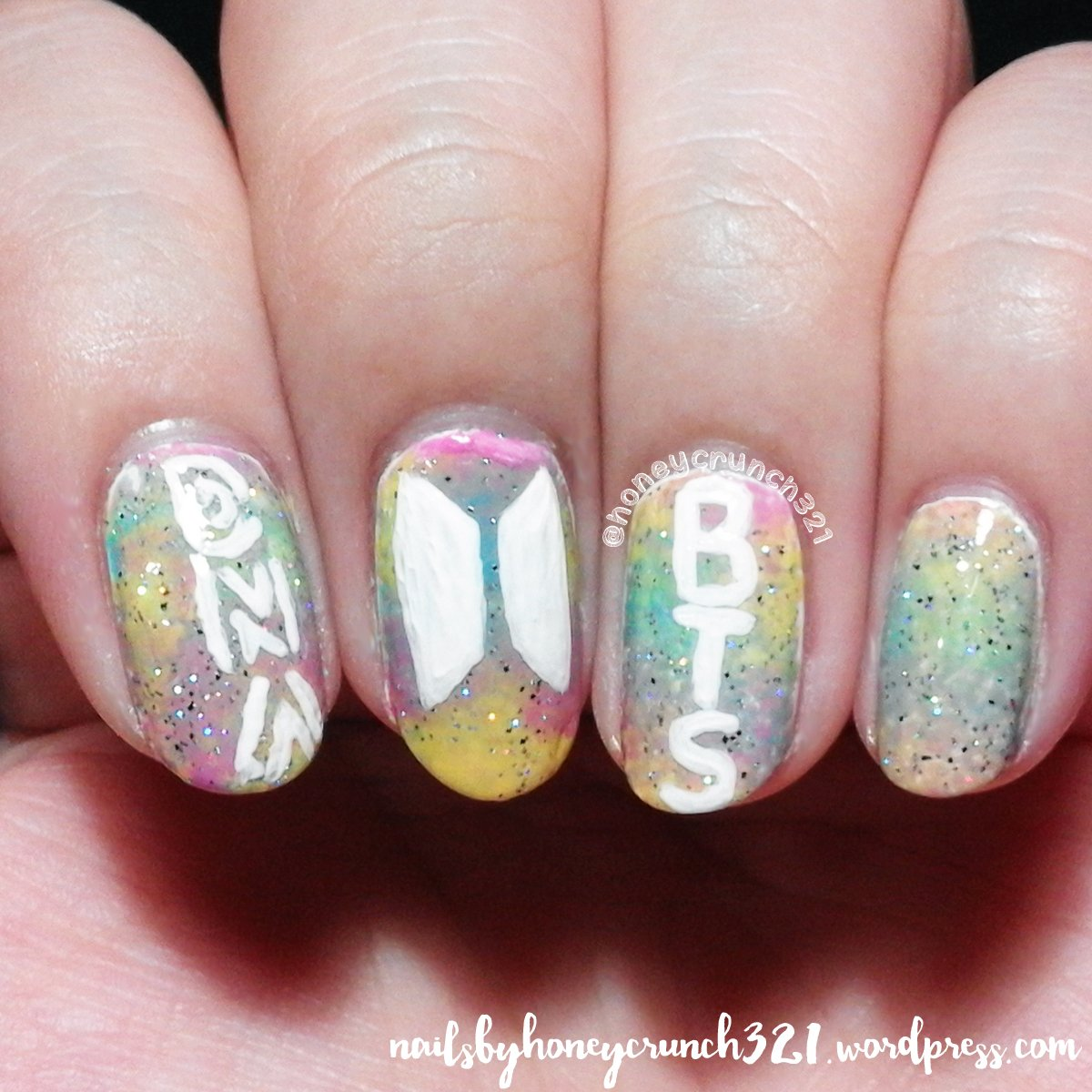 Bts-inspired nail designs for army — design 15