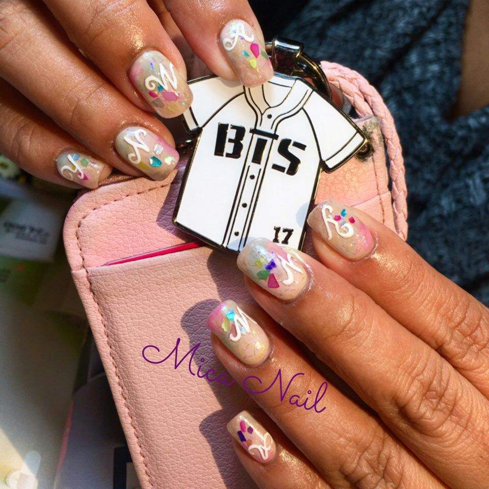 Bts-inspired nail designs for army — design 19