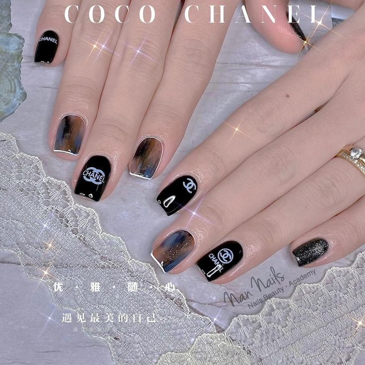 Elegant chanel-inspired nail designs — design 32