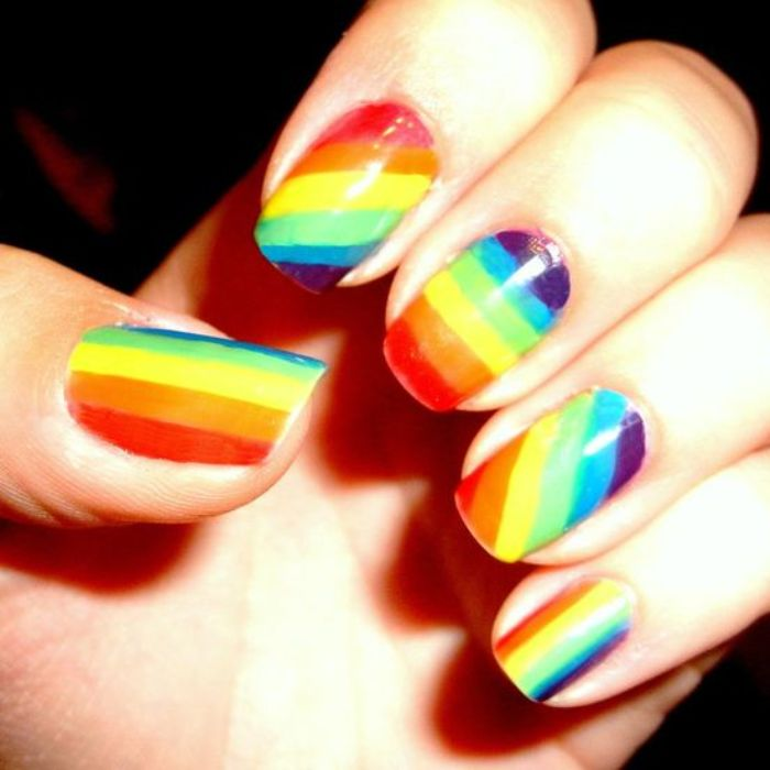 Colorful rainbow nail designs — design 18