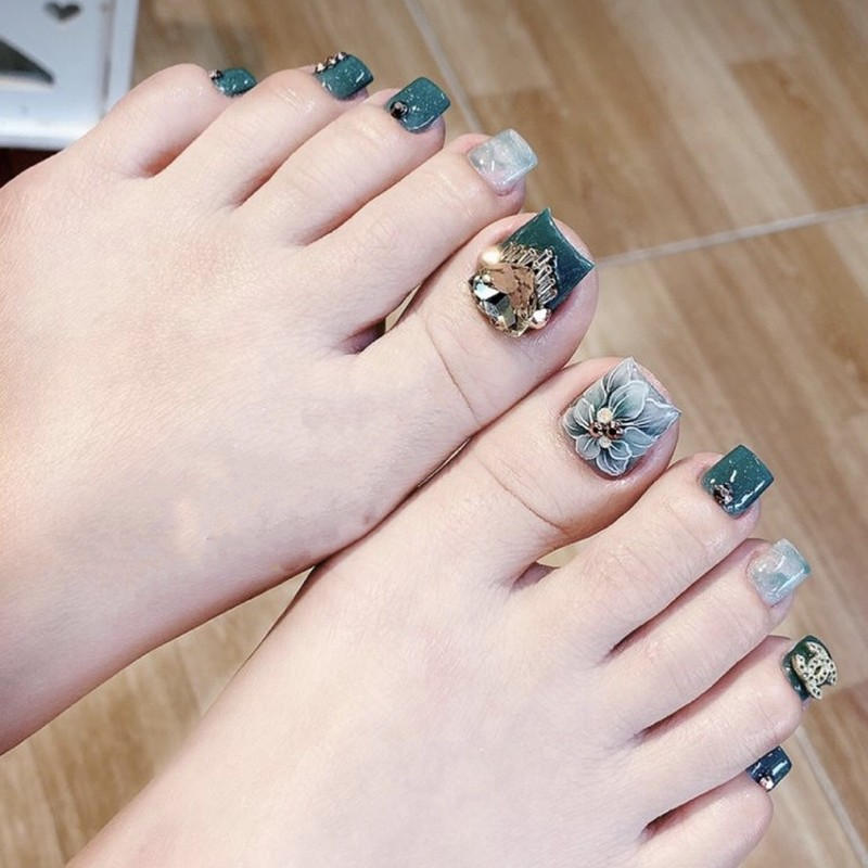 Teal nail designs — design 50