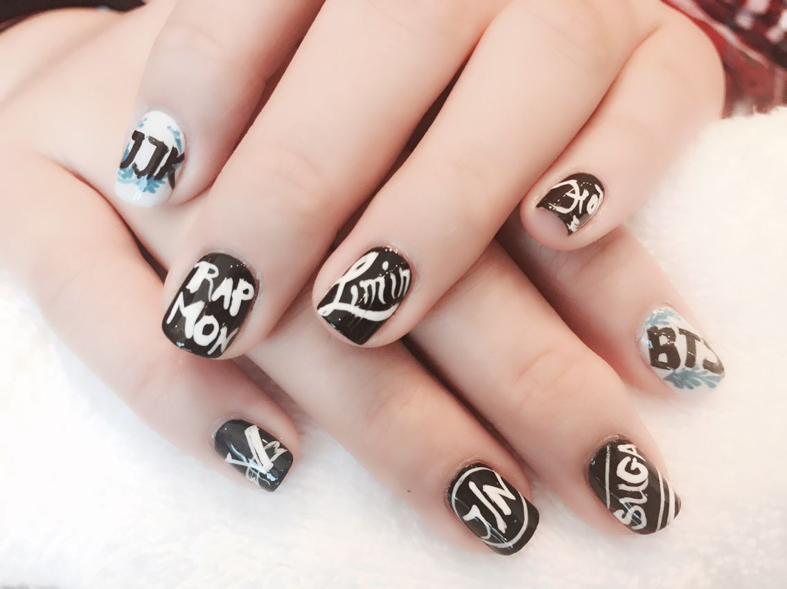 Bts-inspired nail designs for army — design 10