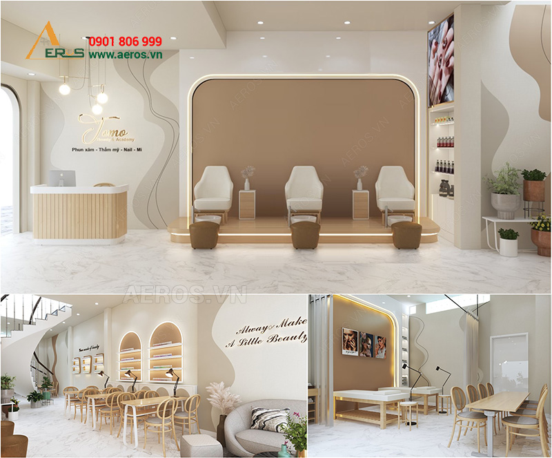 BEAUTIFUL NAIL SHOP DESIGN, 20M2 NAIL SHOP, PROFESSIONAL BEAUTIFUL NAIL SHOP CONSTRUCTION, MODERN NAIL SHOP DESIGN, BEAUTIFUL STYLISH NAIL SHOP