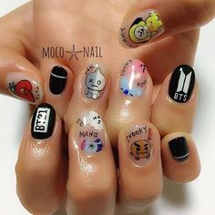 Bts-inspired nail designs for army — design 52