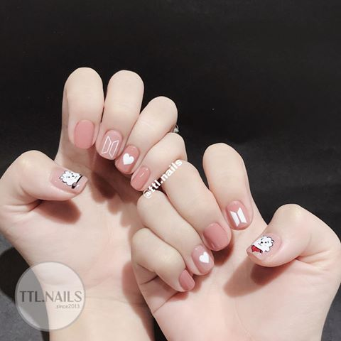 Bts-inspired nail designs for army — design 49