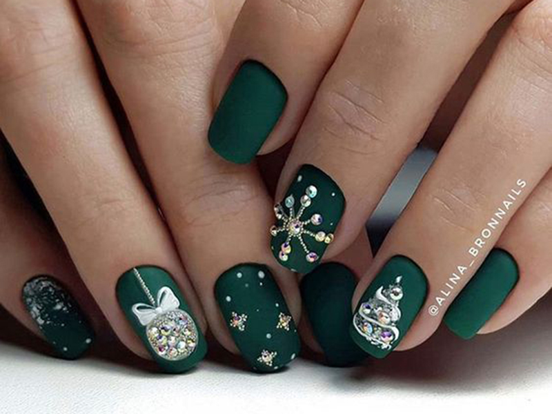 Teal nail designs — design 47