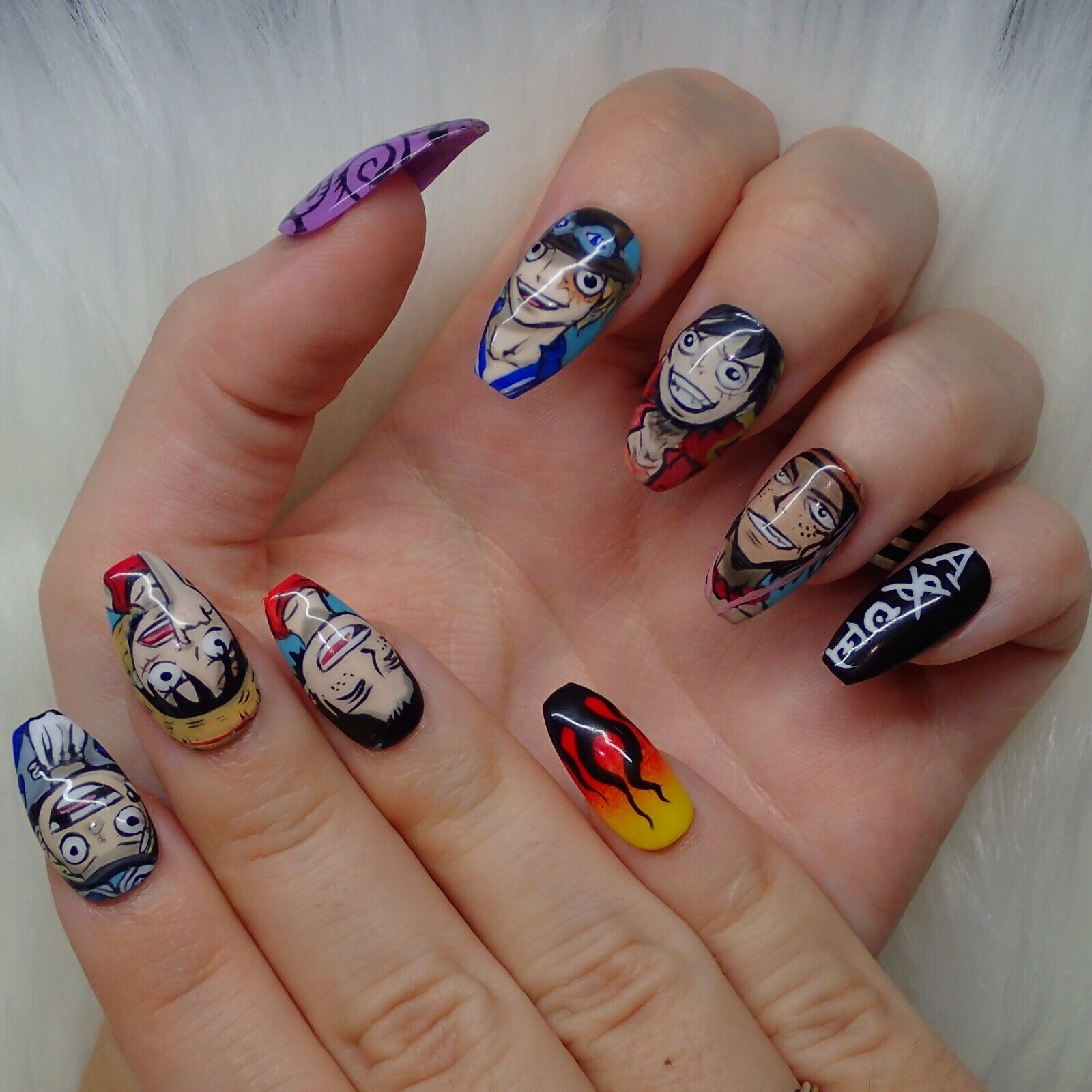 One piece anime nail designs — design 15