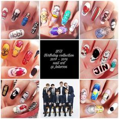 Bts-inspired nail designs for army — design 50