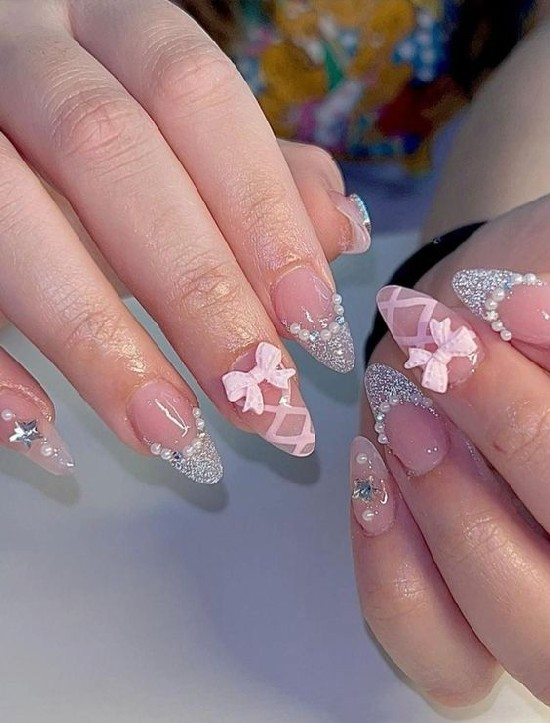 Wedding day nail design