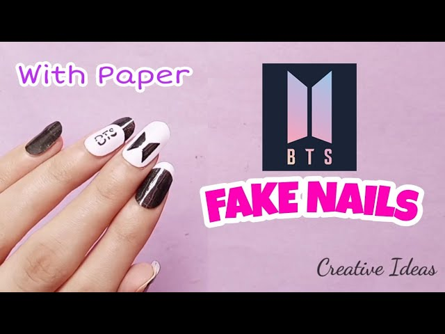 Bts-inspired nail designs for army with bow charms — design 4