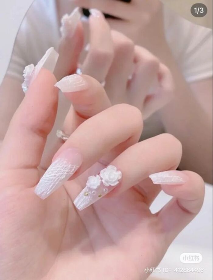 Top beautiful white nail designs for brides