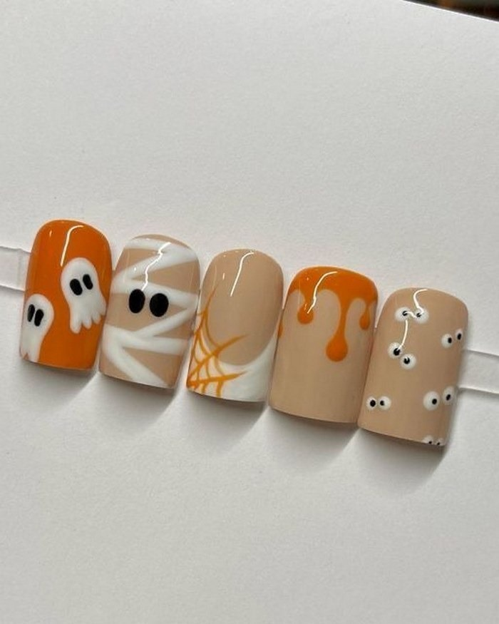 The adorable ghost pattern accentuates the playful look of the hand